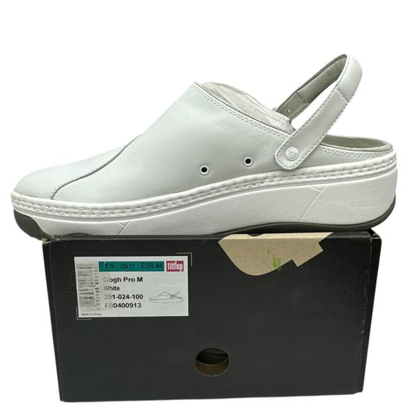 FitFlop Gogh Pro Superlight Leather Clogs Men\'s size 11 White main image 4